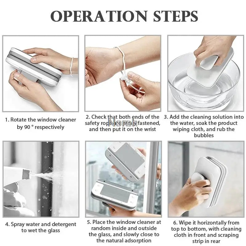Glass Cleaning Magnetic Brush Double-Sided Cleaning Brush, Household Magnetic Glass Cleaning Brush,For Cleaning Windows