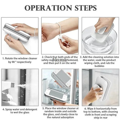Glass Cleaning Magnetic Brush Double-Sided Cleaning Brush, Household Magnetic Glass Cleaning Brush,For Cleaning Windows
