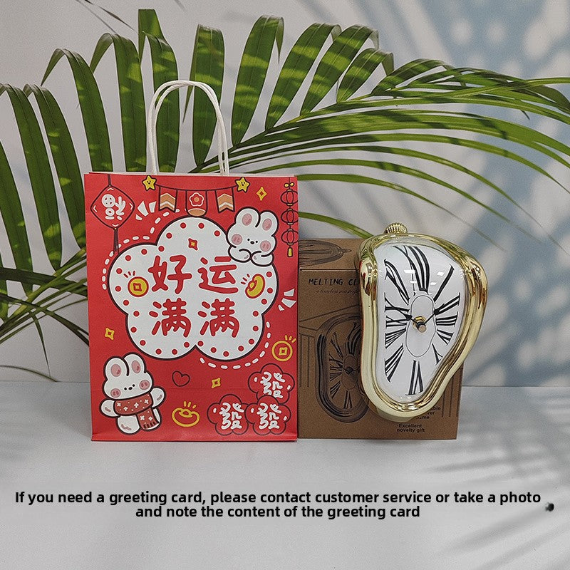 Creative Melting Desk Corner Clock Roman Numeral Silent Quartz