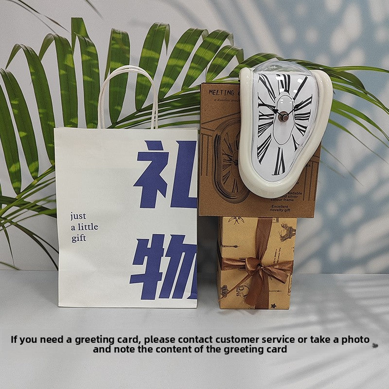 Creative Melting Desk Corner Clock Roman Numeral Silent Quartz