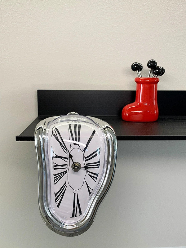 Creative Melting Desk Corner Clock Roman Numeral Silent Quartz