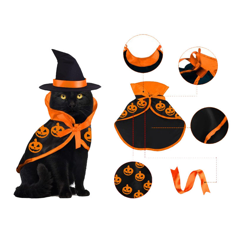 Pet Halloween Costume Cloak with Hat