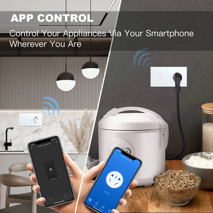 Smart Wifi Touch Switch 1/2/3 Gang EU Standard EU Socket Work with Tuya Google Smart Home Crystal Glass Panel Smart Switch