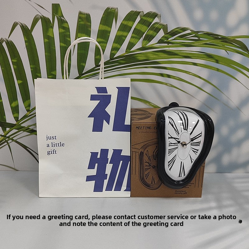 Creative Melting Desk Corner Clock Roman Numeral Silent Quartz