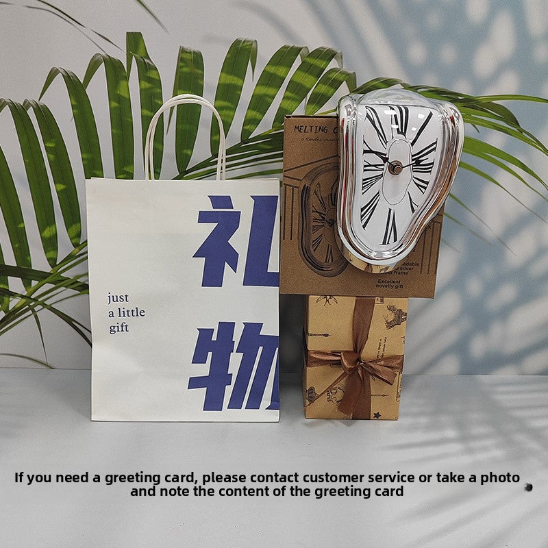 Creative Melting Desk Corner Clock Roman Numeral Silent Quartz