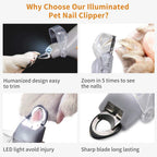 LED Illuminated Pet Nail Clipper for Cats and Dogs
