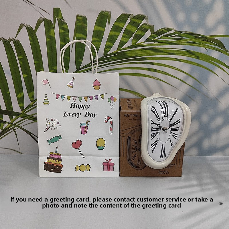 Creative Melting Desk Corner Clock Roman Numeral Silent Quartz