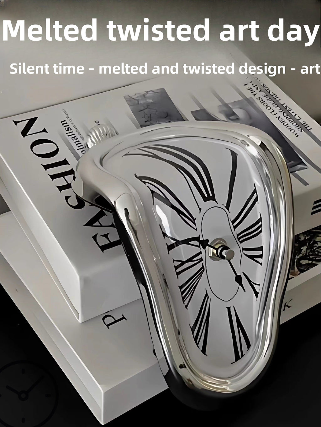 Creative Melting Desk Corner Clock Roman Numeral Silent Quartz
