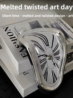 Creative Melting Desk Corner Clock Roman Numeral Silent Quartz