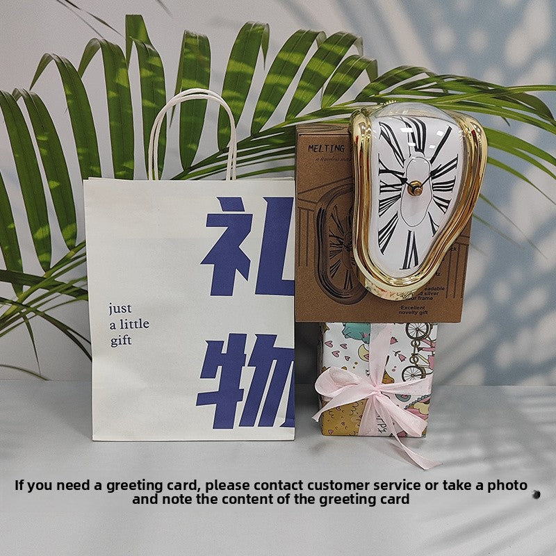 Creative Melting Desk Corner Clock Roman Numeral Silent Quartz