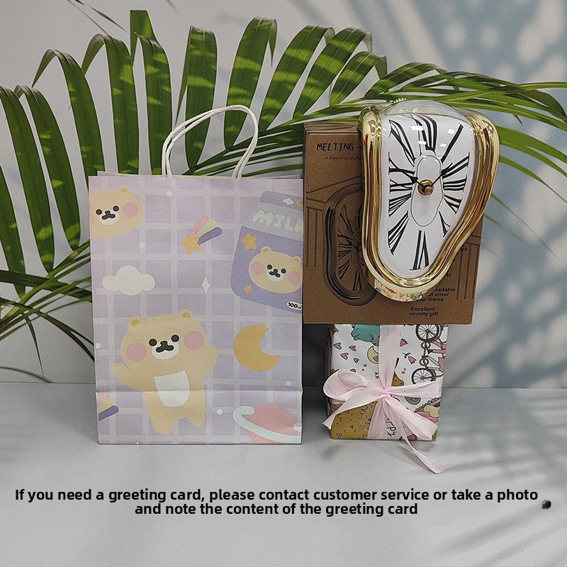 Creative Melting Desk Corner Clock Roman Numeral Silent Quartz
