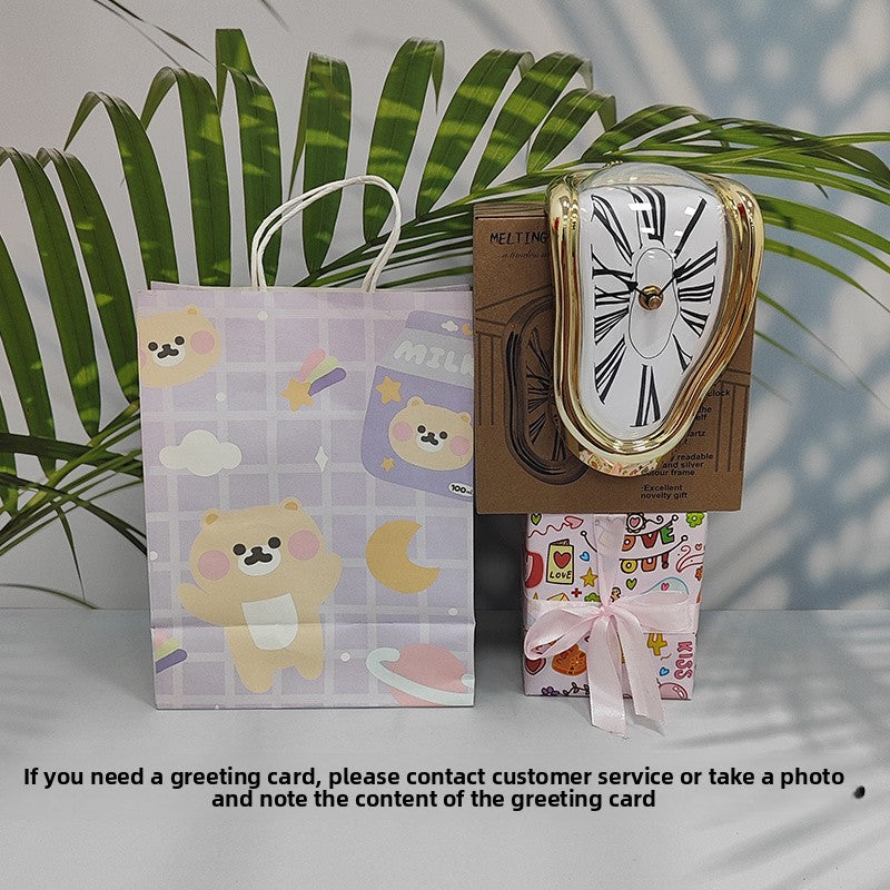Creative Melting Desk Corner Clock Roman Numeral Silent Quartz